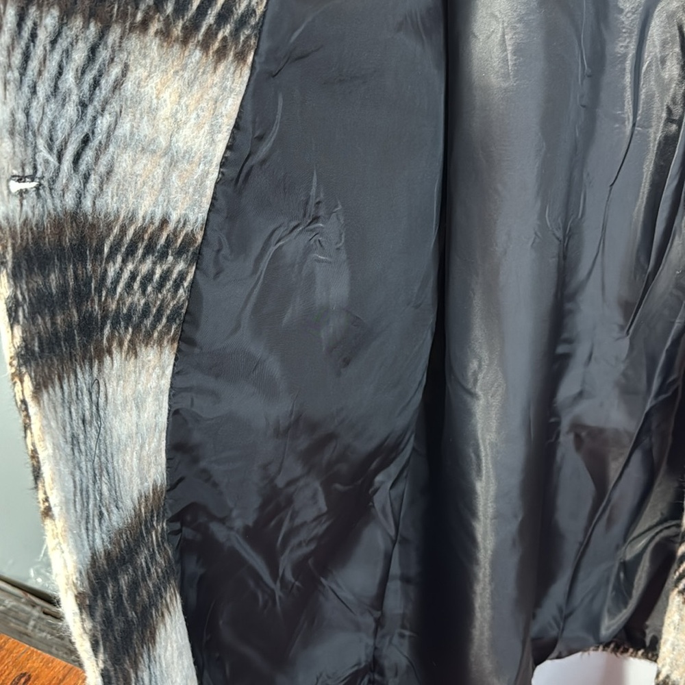 Nine‎ West Coat Brown & Cream Faux Wool Midi Heavy Fully Lined in Size XXL  NWT - Picture 7 of 15